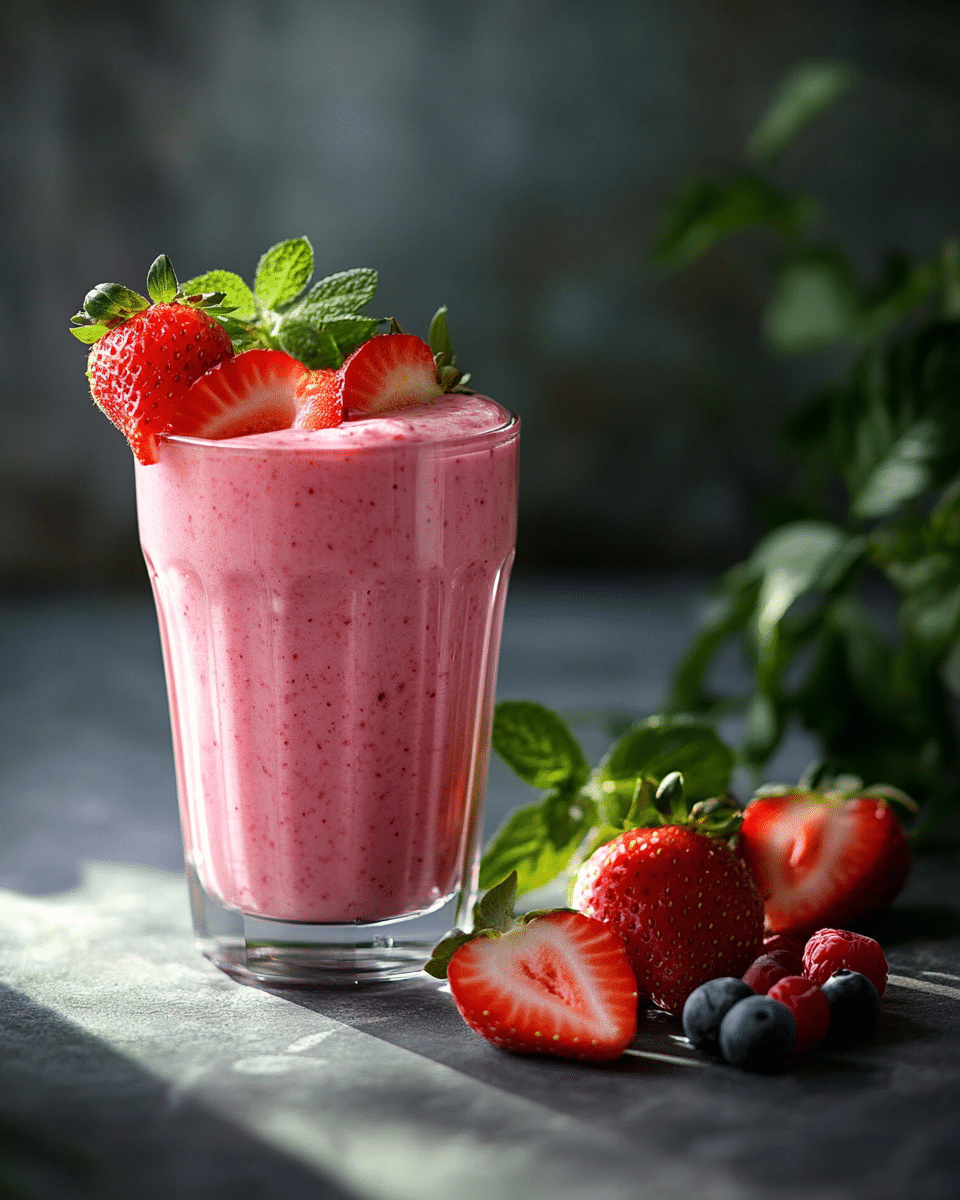 Close-up of Strawberry Smoothie