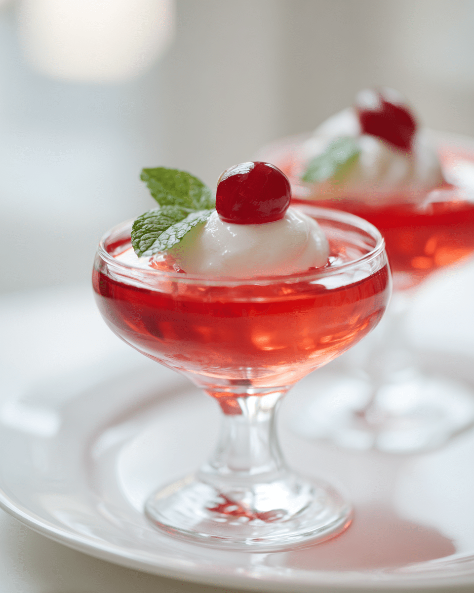 Close-up of tart cherry guava gelatin texture