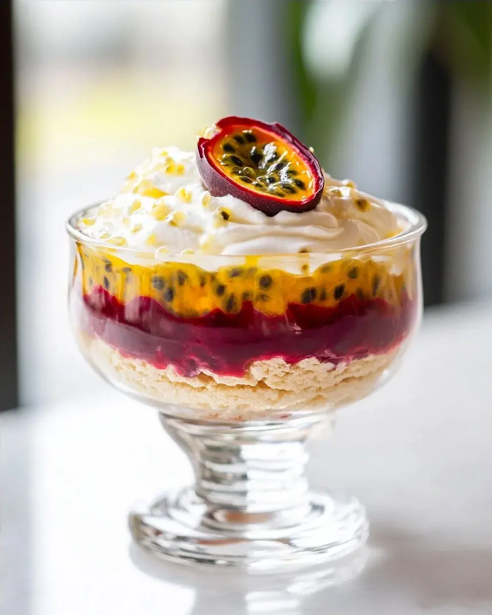 Close-up of cherry passion fruit jello texture