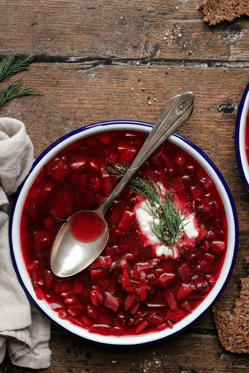 vegetarian beetroot soup borscht